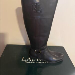 Ralph Lauren Black Leather Boots